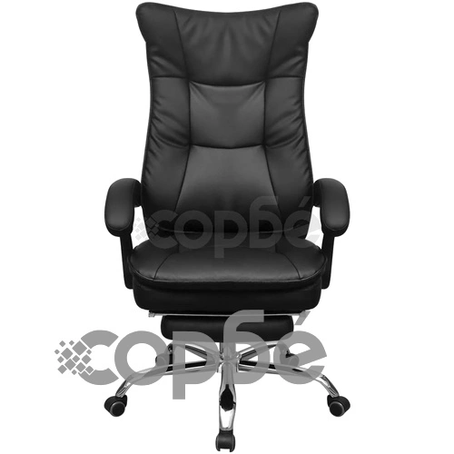 полулегнал административен офис стол със стъпенка, черен ➤ топ цена ➤ sorbe.bg