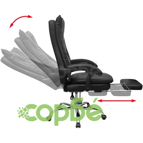 полулегнал административен офис стол със стъпенка, черен ➤ топ цена ➤ sorbe.bg