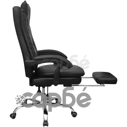 полулегнал административен офис стол със стъпенка, черен ➤ топ цена ➤ sorbe.bg