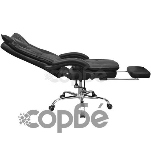 полулегнал административен офис стол със стъпенка, черен ➤ топ цена ➤ sorbe.bg