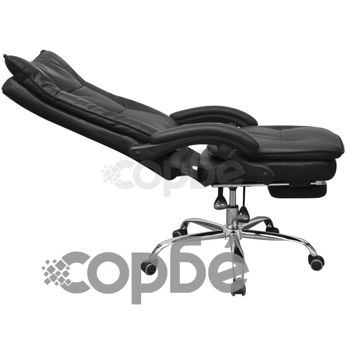 полулегнал административен офис стол със стъпенка, черен ➤ топ цена ➤ sorbe.bg