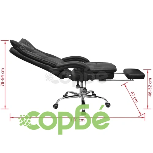 полулегнал административен офис стол със стъпенка, черен ➤ топ цена ➤ sorbe.bg