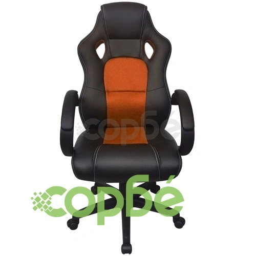 Директорски офис стол, оранжев, изкуствена кожа ➤ топ цена ➤ sorbe.bg