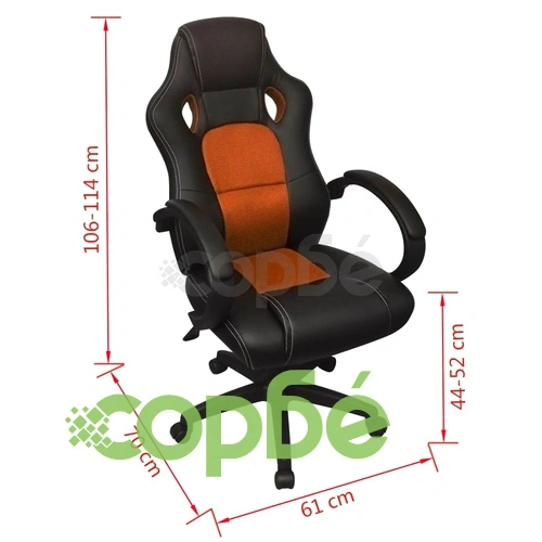 Директорски офис стол, оранжев, изкуствена кожа ➤ топ цена ➤ sorbe.bg