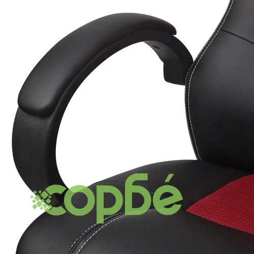 Директорски офис стол, червен, изкуствена кожа ➤ топ цена ➤ sorbe.bg