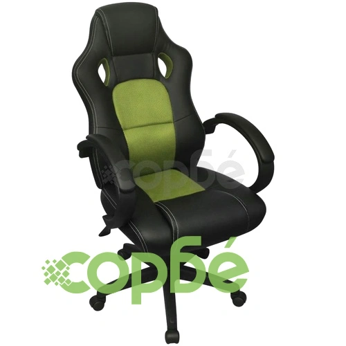 Директорски офис стол, зелен, изкуствена кожа ➤ топ цена ➤ sorbe.bg