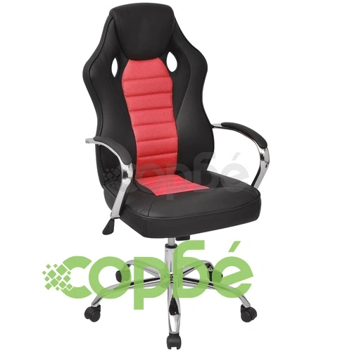 Директорски офис стол, ярко червено, изкуствена кожа ➤ топ цена ➤ sorbe.bg