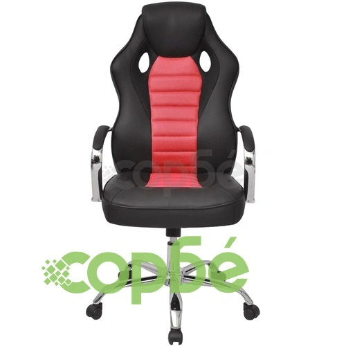 Директорски офис стол, ярко червено, изкуствена кожа ➤ топ цена ➤ sorbe.bg