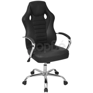 Директорски офис стол от черна изкуствена кожа