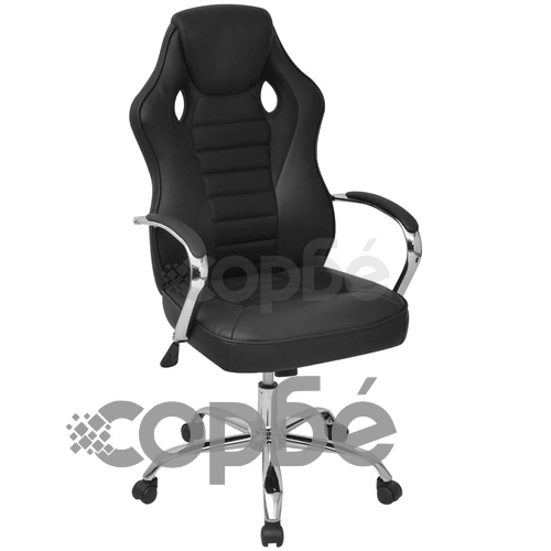 Директорски офис стол от черна изкуствена кожа ➤ топ цена ➤ sorbe.bg