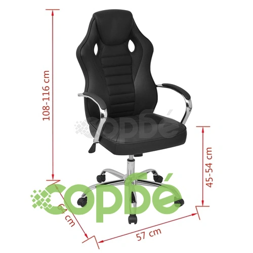 Директорски офис стол от черна изкуствена кожа ➤ топ цена ➤ sorbe.bg