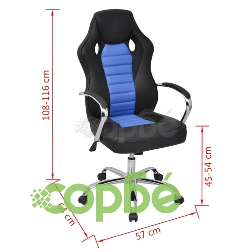 Директорски офис стол, светло синьо, изкуствена кожа ➤ топ цена ➤ sorbe.bg