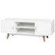 ТВ шкаф с гланцово покритие, бял, 120х40х46 см, MDF