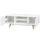ТВ шкаф с гланцово покритие, бял, 120х40х46 см, MDF