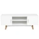 ТВ шкаф с гланцово покритие, бял, 120х40х46 см, MDF