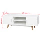 ТВ шкаф с гланцово покритие, бял, 120х40х46 см, MDF