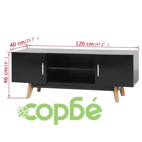 ТВ шкаф с гланцово покритие, 120x40x46 cм, MDF ➤ топ цена ➤ sorbe.bg