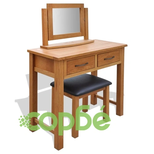 Тоалетна масичка с табуретка, дъбов масив ➤ топ цена ➤ sorbe.bg