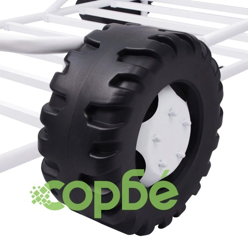 Детско ''офф-роуд'' легло, стоманено, 190x90 см, бяло ➤ топ цена ➤ sorbe.bg