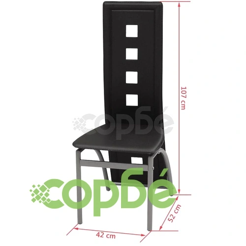 комплект за трапезария, 5 части, черен ➤ топ цена ➤ sorbe.bg