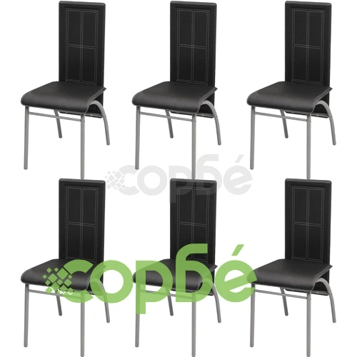 Трапезен комплект, 7 части, черен ➤ топ цена ➤ sorbe.bg