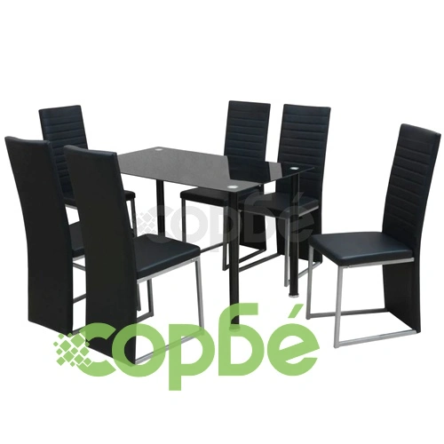 Трапезен комплект, 7 части, черен ➤ топ цена ➤ sorbe.bg