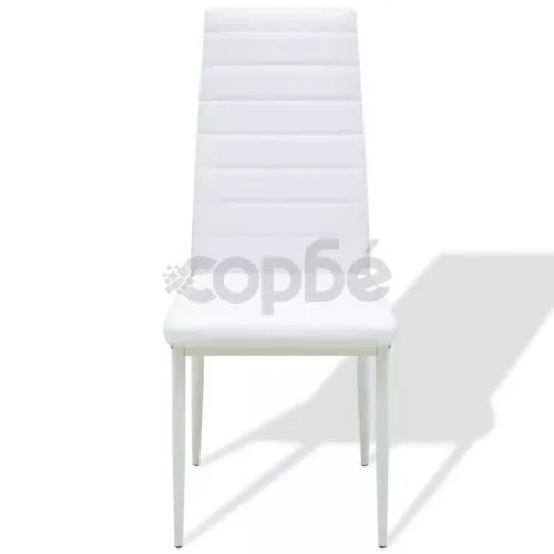 Трапезен комплект от 5 части, маса и 4 стола, бял ➤ топ цена ➤ sorbe.bg