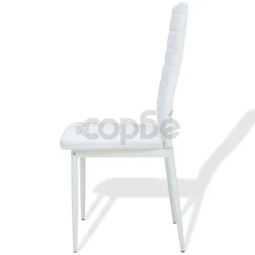 Трапезен комплект от 5 части, маса и 4 стола, бял ➤ топ цена ➤ sorbe.bg