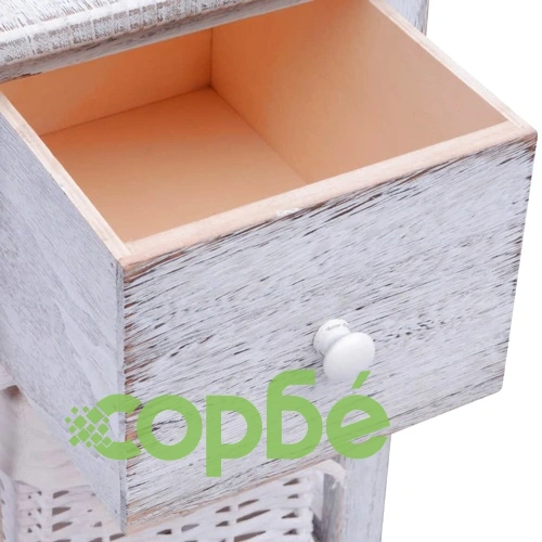 Нощно шкафче, дърво, бяло  ➤ топ цена ➤ sorbe.bg