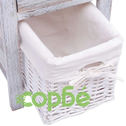 Нощно шкафче, дърво, бяло  ➤ топ цена ➤ sorbe.bg