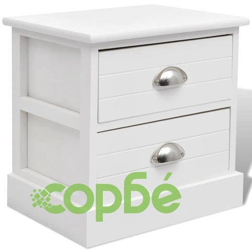 Френско нощно шкафче, бяло ➤ топ цена ➤ sorbe.bg