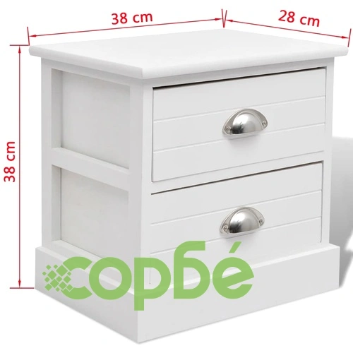 Френско нощно шкафче, бяло ➤ топ цена ➤ sorbe.bg