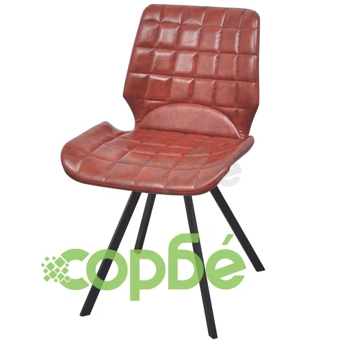 Трапезни столове, 4 бр, кафяви, изкуствена кожа ➤ топ цена ➤ sorbe.bg