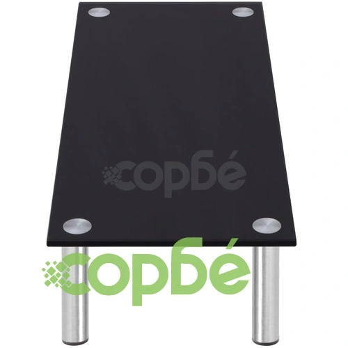 ТВ масичка / Поставка за монитор, 100x35x17 cм, стъкло, черно ➤ топ цена ➤ sorbe.bg