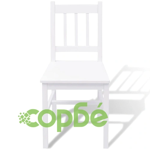 Комплект за трапезария, 3 части, бор, бял ➤ топ цена ➤ sorbe.bg