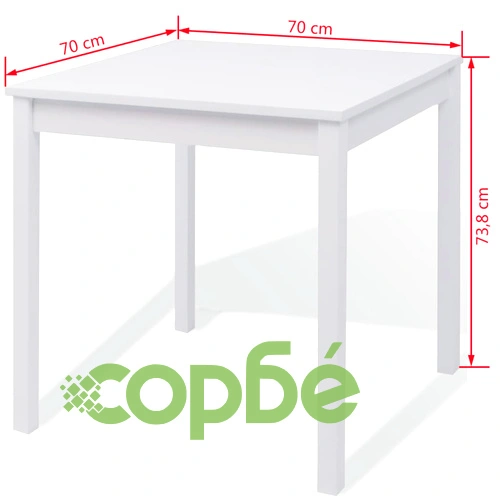 Трапезен комплект, пет части, борово дърво, бял ➤ топ цена ➤ sorbe.bg