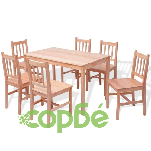 Трапезен комплект, 7 части, борово дърво ➤ топ цена ➤ sorbe.bg