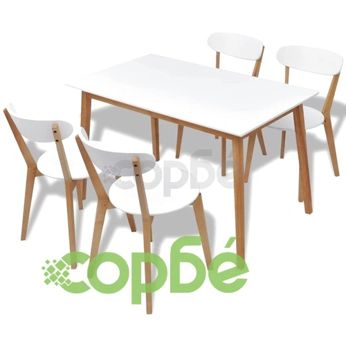 Трапезен комплект от 5 части от MDF и бреза ➤ топ цена ➤ sorbe.bg