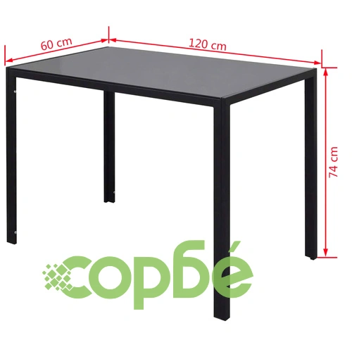 Трапезен комплект, 7 части, черно и бяло ➤ топ цена ➤ sorbe.bg