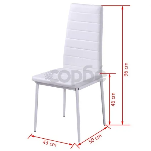 Трапезен комплект, 5 части, маса и 4 стола, черно и бяло ➤ топ цена ➤ sorbe.bg