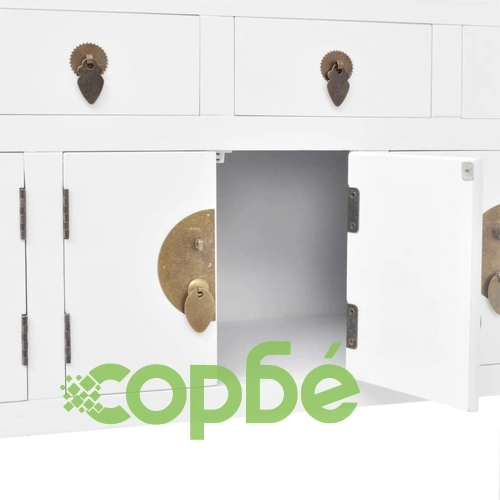 Бюфет китайски стил, масивно дърво, бял ➤ топ цена ➤ sorbe.bg