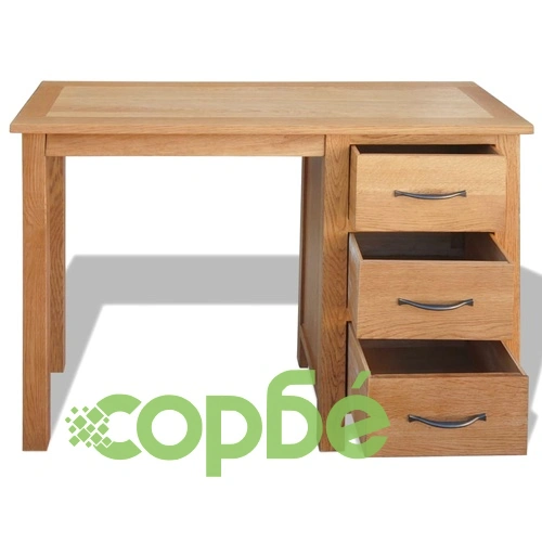 Бюро с 3 чекмеджета, 106x40x75 см, дъбов масив ➤ топ цена ➤ sorbe.bg