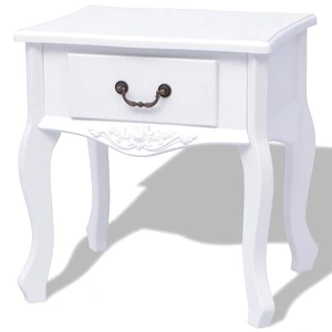 Нощни шкафчета, 2 бр, МДФ, бели