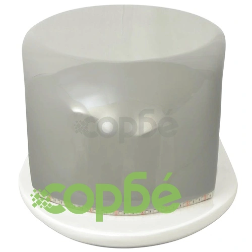 Маса за кафе от фибростъкло, LED, силен гланц, бяло и сиво ➤ топ цена ➤ sorbe.bg
