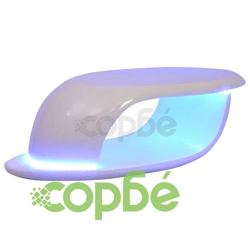 Маса за кафе от фибростъкло и LED осветление, силен гланц, бяла ➤ топ цена ➤ sorbe.bg