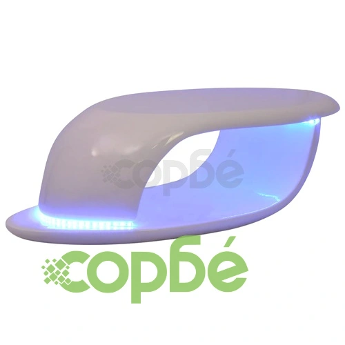 Маса за кафе от фибростъкло и LED осветление, силен гланц, бяла ➤ топ цена ➤ sorbe.bg