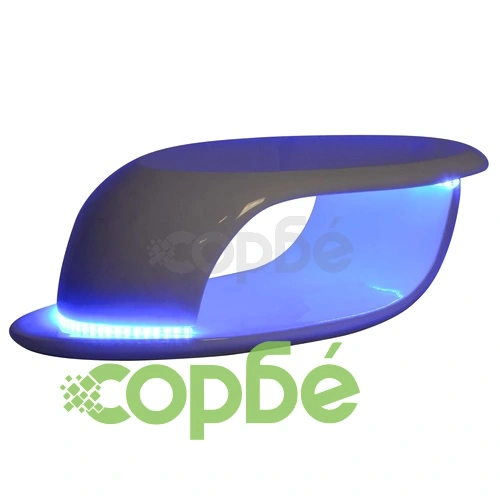 Маса за кафе от фибростъкло и LED осветление, силен гланц, бяла ➤ топ цена ➤ sorbe.bg