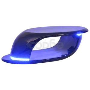 Маса за кафе от фибростъкло, LED, силен гланц, черна