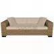 Триместен диван, комплект от осем части, естествен ратан 