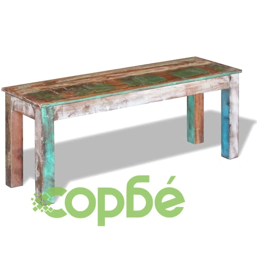 Пейка, регенерирано дърво масив, 110х35х45 см ➤ топ цена ➤ sorbe.bg
